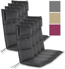 8 Stück Gartenstuhlauflagen Hochlehner Stuhlauflage für Terassenstuhl 120x50x6cm