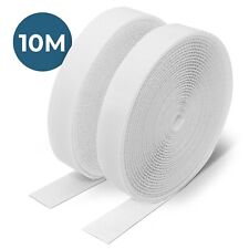 10M Klettband selbstklebend extra stark - Weiss - 20mm breit beidseitig doppelt