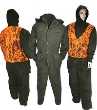 Ansitz-Overall & Warnweste & Schirm-Kapuze Hubertus Faserfelz Jagdoverall    3XL