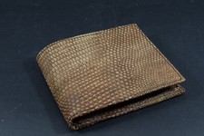 BRIEFTASCHE PORTEMONNAIE HERREN BRAUN SPOTT ECHT ECHSE LEDER HANDMADE ROMA 46