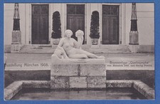 Bayern alte AK Ausstellung München 1908 Brunnenfigur Quellnymphe ungelaufen
