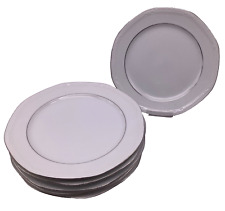 Mitterteich Bavaria Porzellan Silberrand Relief Speiseservice Teller 6 Stück