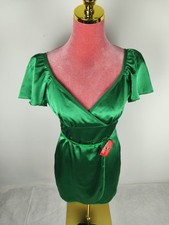 Kleid Asos Gr. 10 (S/36) NEU grün glänzend Party dress elegant Abendkleid Gürtel