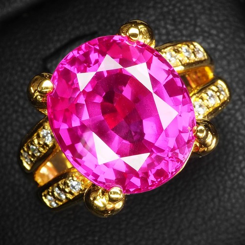Elegante hot pink saphir - pink, oval