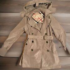 Burberry brit elegante Trenchcoat Damen UK 8, petrolfarbe, goldgrün,reflektiert