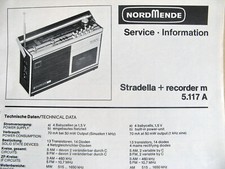 Nordmende Serviceplan und Ersatzteilliste für Kofferradio Stradella/ Recorder,