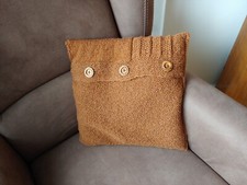 Kissenhülle Handarbeit Strick ca. 40 X 40 cm Wolle,  braun, UNIKAT