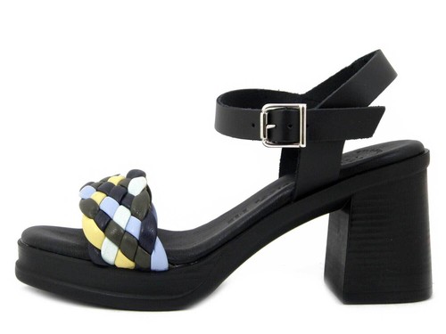 Sandalen frau leder schwarz - leder,