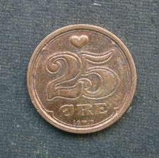 B5) Dänemark 25 Öre 1990