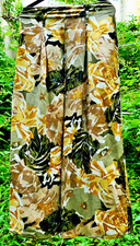 Weite Hose_Dschungelmuster_Reißverschluß hinten_Khaki Senfgelb Beige Schwarz_40_