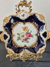 Ak Kaiser Porzellan Prunkplatte Schale Echt Kobalt Gold