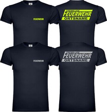 Freiwillige Feuerwehr Shirt T-Shirt Reflektierend Versch Farben Eigener Name