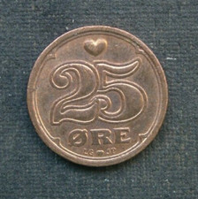 B5) Dänemark 25 Öre 1993 Danmark ++ Herz ++