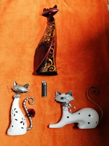 Deko katzen metall - katzen, 2x