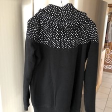 Kapuzenpullover Damen Gr. L schwarz Pussy Deluxe Baumwoll-Mischgewebe