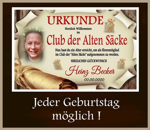 Urkunde club der - ",