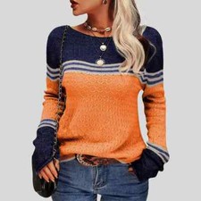 Damen Farbblock Pullover