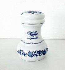 DDR Vintage Ilmenau Henneberg Porzellan Pfefferstreuer Echt Kobalt Zwiebelmuster
