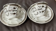 Porzellan Tassen Set  Antik Silberhochzeit  originelles Geschenk - KPM Krister