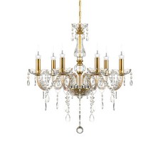 6-Armig Kristall Kronleuchter Lüster Hängeleuchte Beleuchtung Schlafzimmer