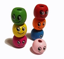 30 Holzperlen 14mm Bunt Kugel