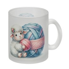 Schaf mit Wollknäuel Glas