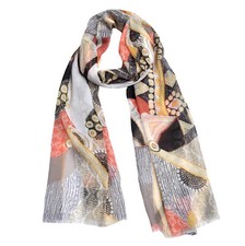 Seide Seidentuch Langschal Schal Halstuch Tuch Damen Farbverlauf Blumen 