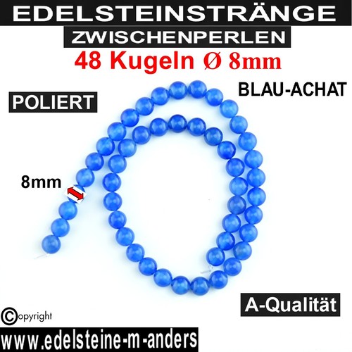 Achat blau perlen - perlen, strang