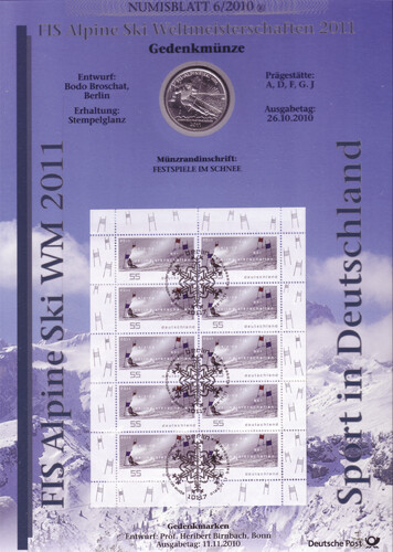 Brd bund numisblatt 2010 - numisblatt,