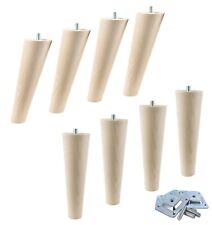 4x Möbelfüße Holz konisch