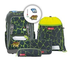 Step by Step Giant Schulranzen-Set 5-teilig Tasche Dino Tres tannengrün