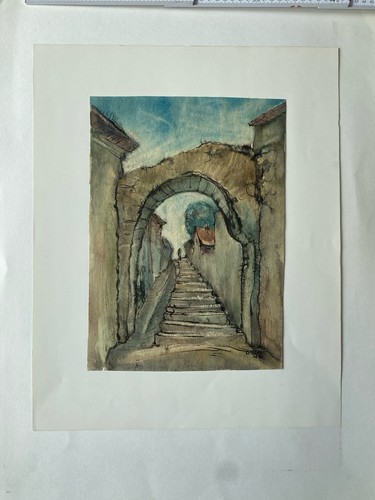 Aquarellierte tuschezeichnung - aquarellierte,