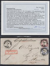 BRUSTSCHILD: MiNr. 19/20 in MISCHFRANKATUR auf RECO ab MAGDEBURG 1875 nach MAUTH