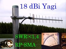 WLAN Antenne Richtantenne Yagi 18dBi 1m LOW LOSS Kabel RP-SMA Stecker#