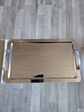 Edelstahl Serviertablett eckig, Rechteckig, OVP dabei, mit Tragegriffe