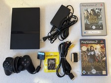 Sony PlayStation 2 PS2 - Slim Konsole Schwarz, Original Controller, Spiele HDR