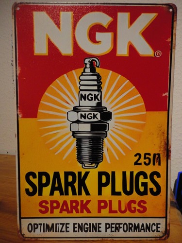 Blechschild werbung ngk - blechschild,