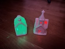 LED Deko Haus 2er Set weiß Mini Beleuchtung Dekoration Landhaus Blogger