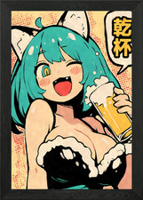 Kanpai Anime Mädchen Bier