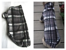 M L Hunde Fleece Pullover Rl.45-50cm Umfang55cm Dackel karierter Pulli Classic