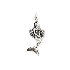 Meerjungfrau Silber Figur 925 Silber Schmuck 3.8cm Charm Anhänger Meer Jungfrau