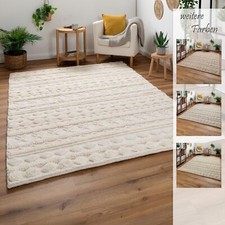 Steffensmeier Handwebteppich Havana Hoch Tief Struktur Wolle Naturfarben