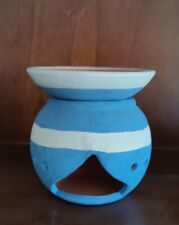 Duftlampe Teelicht Ton Hellblau Weiß