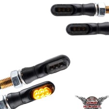 4 x Led Motorrad Mini Blinker Schwarz Smoke getönt universal vorne hinten Quad