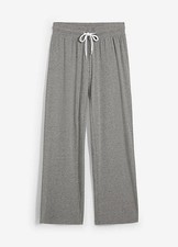 Jersey-Hose aus Baumwolle mit Stretch Gr 40/42 Grau Meliert Damen Casualhose Neu