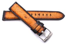 20 mm Made Germany echtes Straußenleder Haut cognac Uhrenarmband Band 20/18 mm
