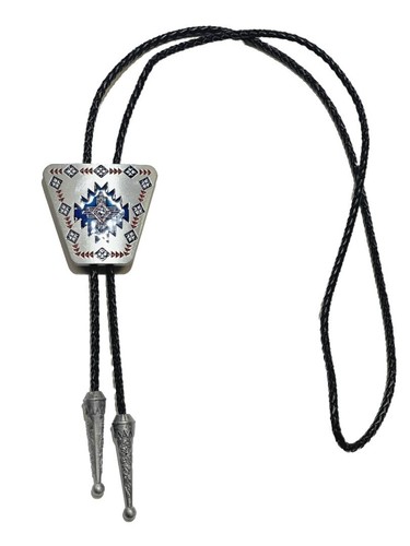Blaues azteken ornament bolo - blaues,