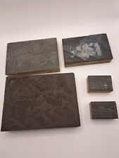 Vintage Druckblock - Holz - Metall - Stempel - Konvolut - 5 Stk - Lot