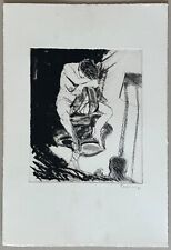 Norbert Tadeusz, sitzender Akt auf Stuhl, Radierung, 1970er, handsigniert