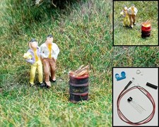 brennendes Fass Tonne H0 1:87